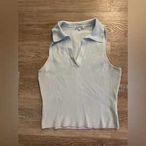 Reformation Sky Blue Ribbed Tank Top